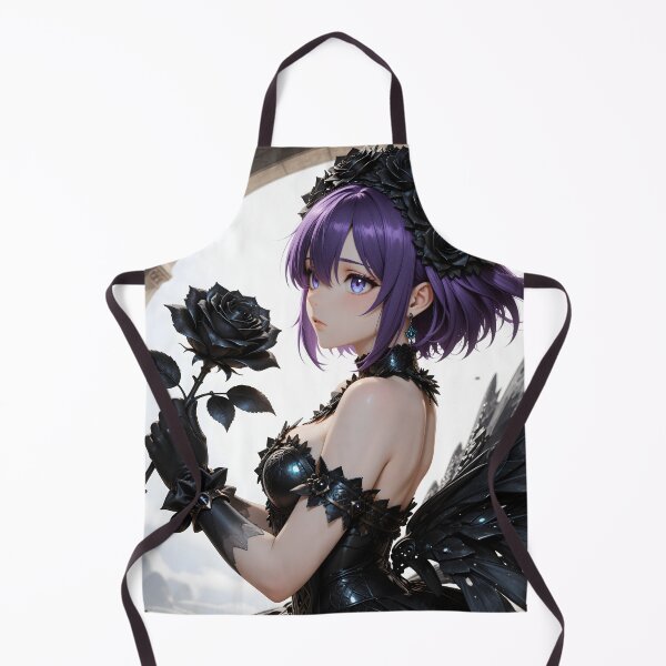 Item preview, Gothic Purple-Haired Dark Angel Holding a Black Rose designed and sold by Killington.