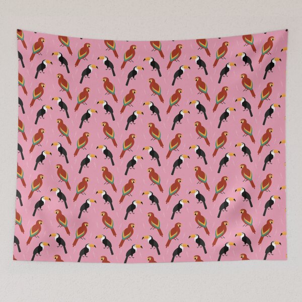 Item preview, Jungle birds on pink designed and sold by reneesillus.