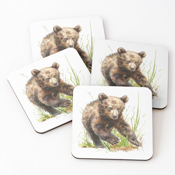 Item preview, Bear Cub | Cute Woodland Animal Watercolor Art designed and sold by Mandayartstudio.