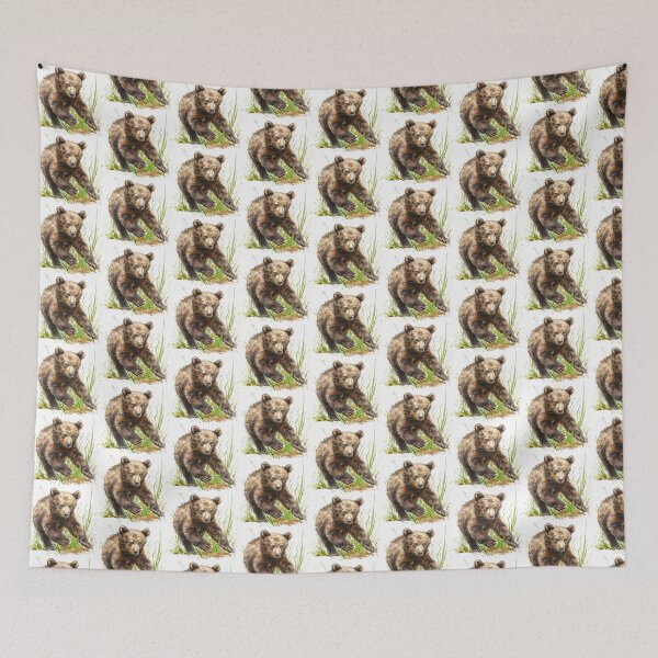 Item preview, Bear Cub | Cute Woodland Animal Watercolor Art designed and sold by Mandayartstudio.