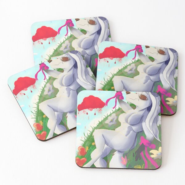 Item preview, Relaxing Anthropomorphic White Fox in Floral Meadow designed and sold by J-Mindful.