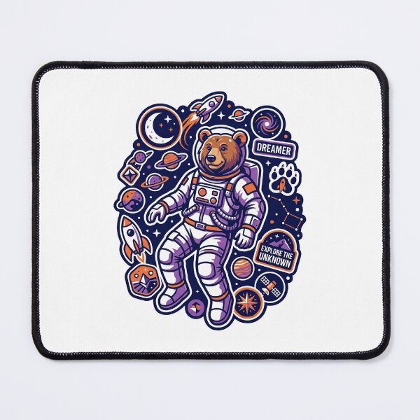 Item preview, Astronaut Bear Floating Sticker Bomb Streetwear Tee designed and sold by StickVerse by Owais.