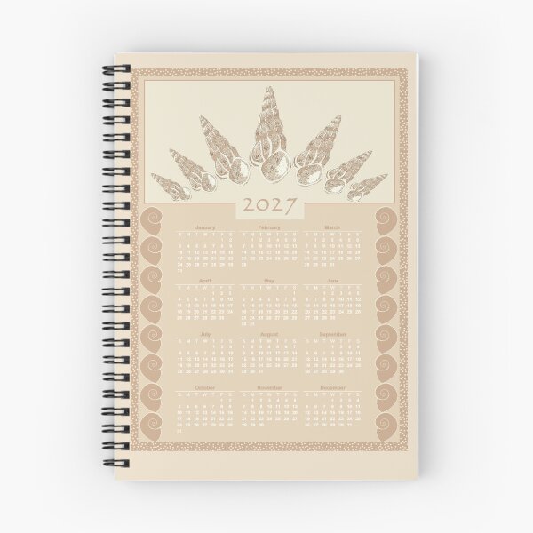 Item preview, 2027 Calendar shell pink and cream seashells designed and sold by LisaLeQuelenec.
