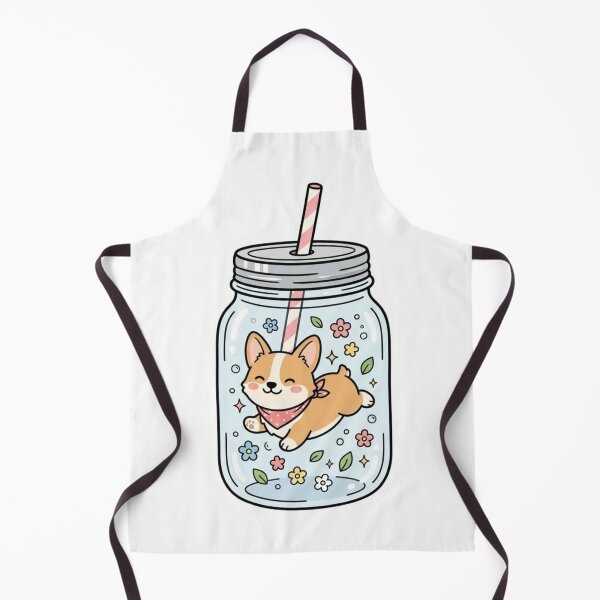 Item preview, Kawaii Corgi in a Jar Sticker, Cute Pocket Pet & Mason Jar Floral Vinyl Decal designed and sold by KreatoLab.
