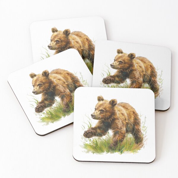 Item preview, Bear Cub | Cute Woodland Animal Watercolor Art designed and sold by Mandayartstudio.
