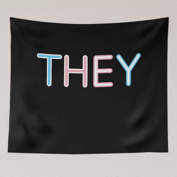 Item preview, THEY/THEM Trans Flag Pronouns designed and sold by MAN3ATR.
