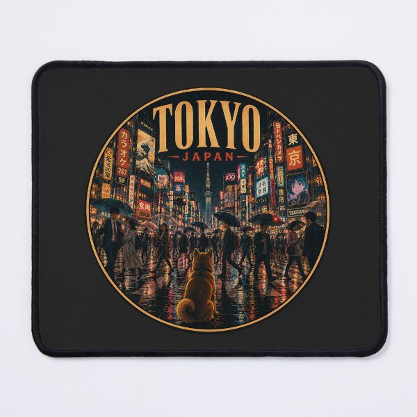 Item preview, Tokyo Japan Shiba Inu Vintage Travel Poster designed and sold by FireWildChild.