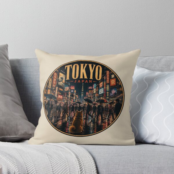Item preview, Tokyo Japan Shiba Inu Vintage Travel Poster designed and sold by FireWildChild.