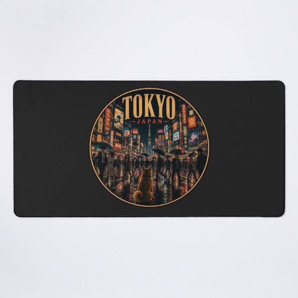 Item preview, Tokyo Japan Shiba Inu Vintage Travel Poster designed and sold by FireWildChild.
