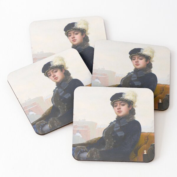 Item preview, Ivan Kramskoi - Portrait of an Unknown Woman, Victorian era still life portrait painting art print designed and sold by Jéanpaul  Ferro.