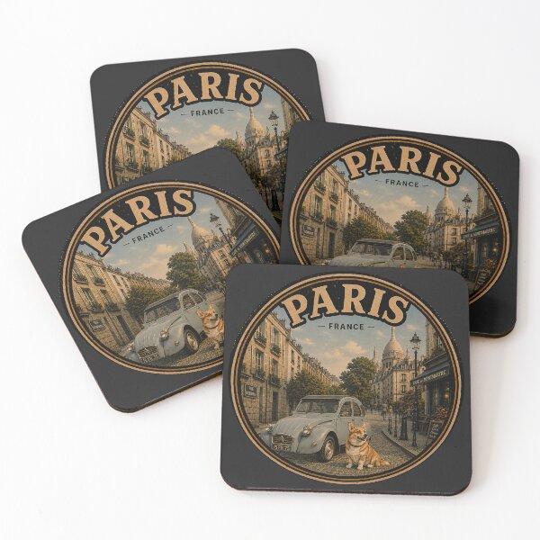 Item preview, Corgi Paris France Vintage Travel Road Trip Dog Poster designed and sold by FireWildChild.