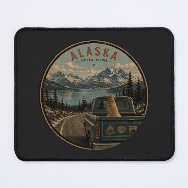 Item preview, Labrador Alaska Vintage Road Trip Dog Travel Poster designed and sold by FireWildChild.