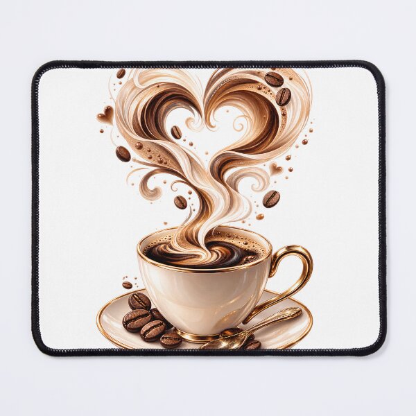 Item preview, Coffee Love | Heart Shaped Steam & Elegant Coffee Cup designed and sold by CalmMandala.