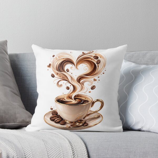 Item preview, Coffee Love | Heart Shaped Steam & Elegant Coffee Cup designed and sold by CalmMandala.