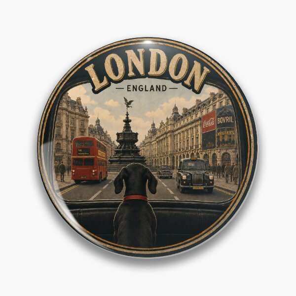 Item preview, Dachshund London England Vintage Travel designed and sold by FireWildChild.