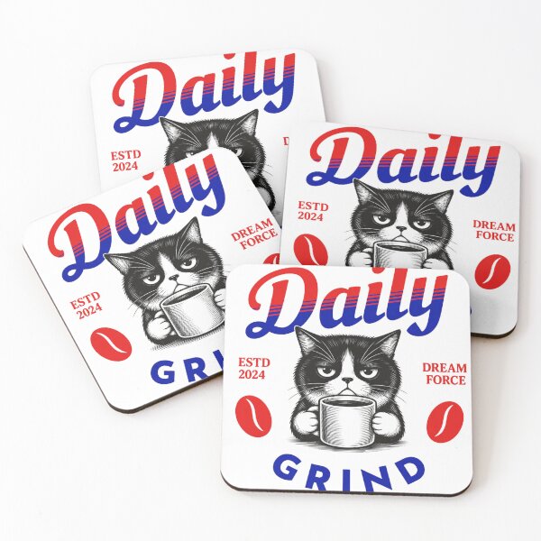 Item preview, Daily Grind Funny Black Cat Coffee T-Shirt – Grumpy Cat Caffeine Lover Design | Coffee First Cat Lover Gift | Vintage Retro Graphic Tee designed and sold by TeehMeow.