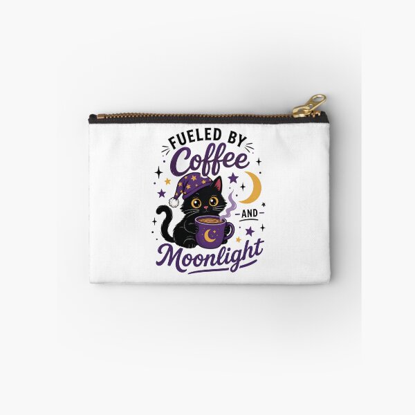 Item preview, Fueled by Coffee and Moonlight – Cute Black Cat Coffee Halloween Design designed and sold by SVALANART.