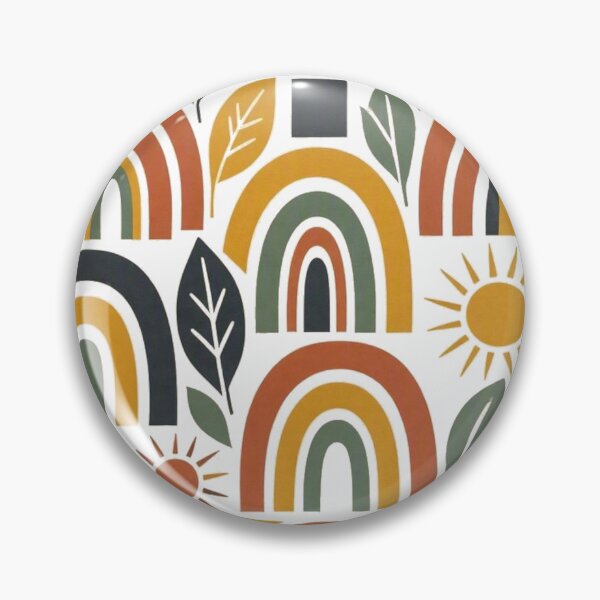 Item preview, Mid Century Modern Retro Rainbow & Sun Boho Pattern designed and sold by Dabis26.