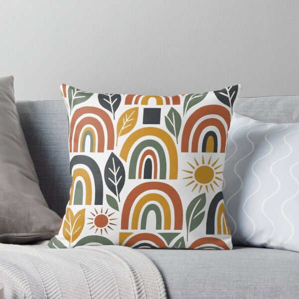 Item preview, Mid Century Modern Retro Rainbow & Sun Boho Pattern designed and sold by Dabis26.