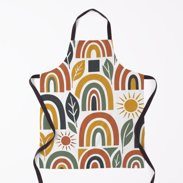 Item preview, Mid Century Modern Retro Rainbow & Sun Boho Pattern designed and sold by Dabis26.