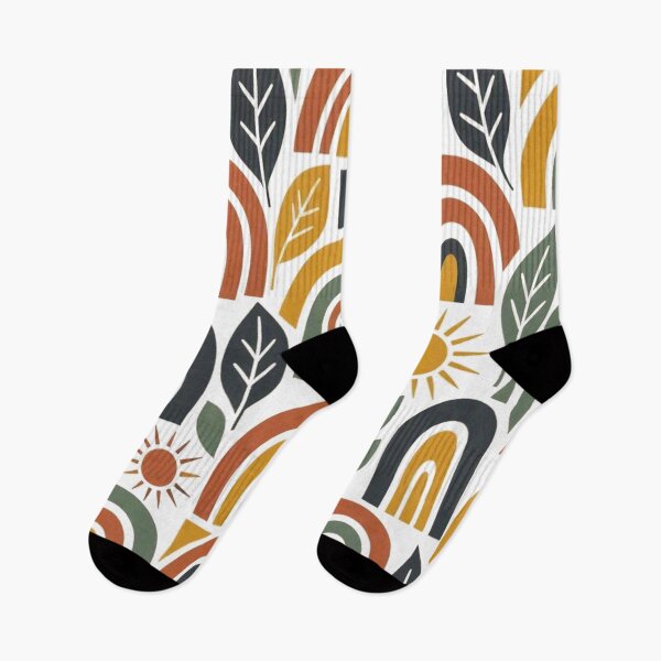 Item preview, Mid Century Modern Retro Rainbow & Sun Boho Pattern designed and sold by Dabis26.