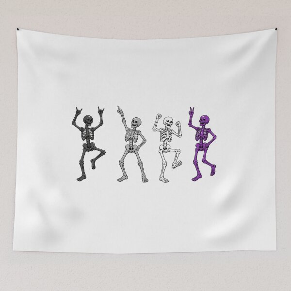 Item preview, Halloween Dancing Skeletons - Asexual Pride designed and sold by Travelslightly.