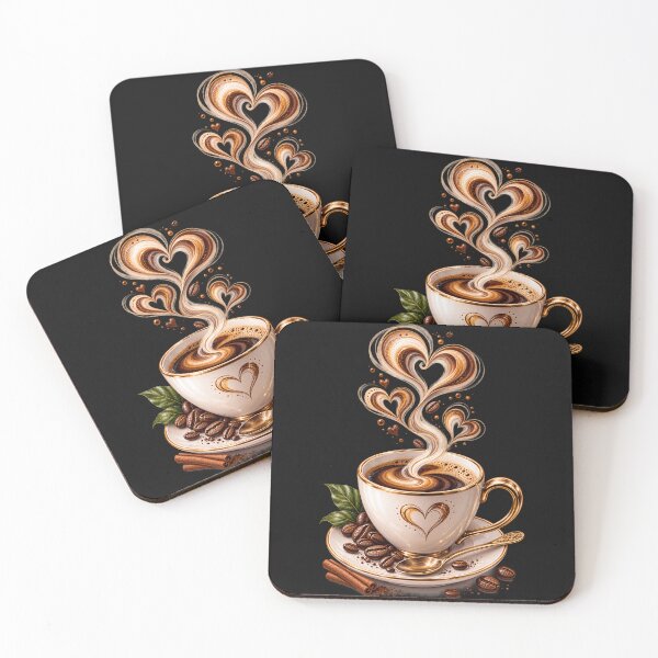 Item preview, Love in Every Sip | Coffee Hearts & Cozy Coffee Cup designed and sold by CalmMandala.