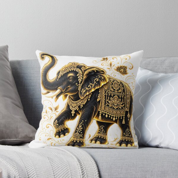 Item preview, Majestic Golden Elephant Ornamental T-Shirt Design designed and sold by Pawzenix.