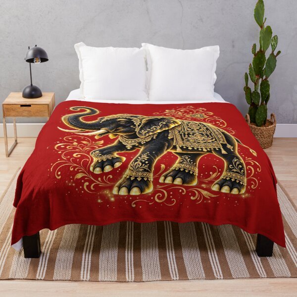 Item preview, Diseño de camiseta ornamental con elefante dorado majestuoso designed and sold by Pawzenix.