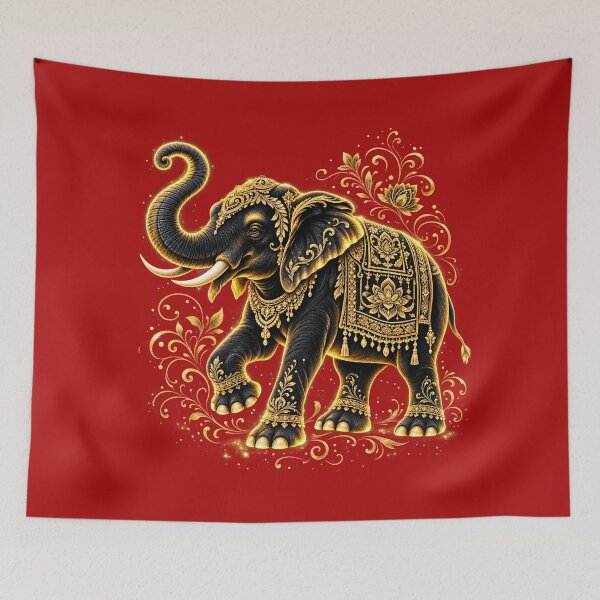 Item preview, Majestic Golden Elephant Ornamental T-Shirt Design designed and sold by Pawzenix.