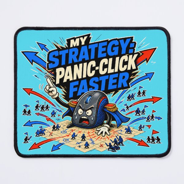 Item preview, My Strategy Panic-Click Faster Funny Gamer Mouse RTS Gaming Humor designed and sold by SVox.
