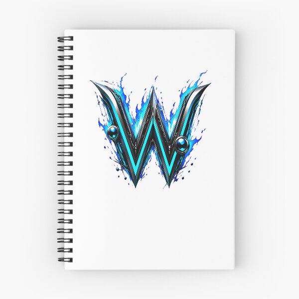 Item preview, AquaFlare Cipher The Teal Inferno Letter W designed and sold by BlissBlvdShop.