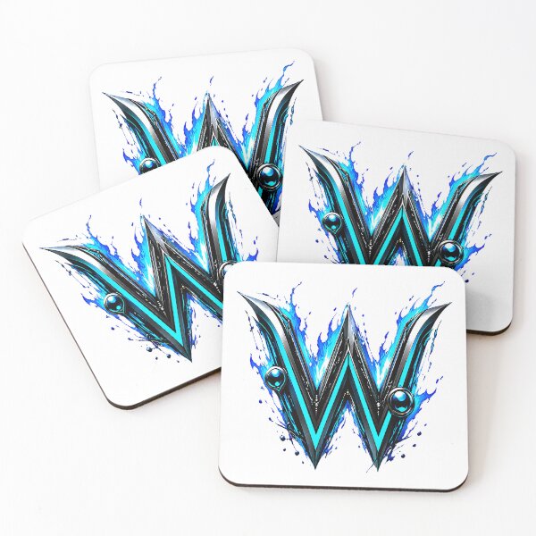 Item preview, AquaFlare Cipher The Teal Inferno Letter W designed and sold by BlissBlvdShop.