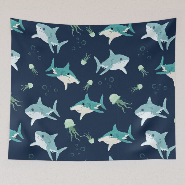 Item preview, Shark Swim Seamless Design, Marine Animals designed and sold by mistywoodstudio.