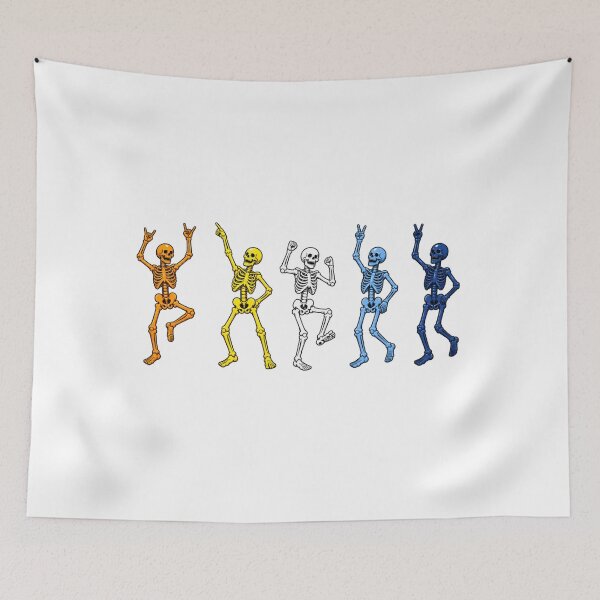 Item preview, Halloween Dancing Skeletons - AroAce Pride designed and sold by Travelslightly.
