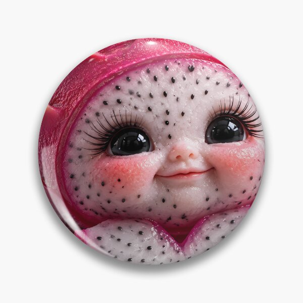 Item preview, Cute Dragon Fruit Baby Character Holding Heart Sliced Pitaya Fruit 3D Digital Art designed and sold by Dreamy Armine Art.