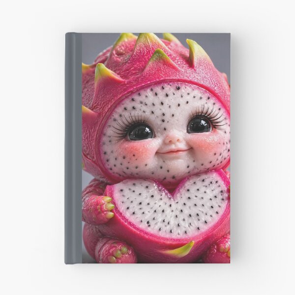 Item preview, Cute Dragon Fruit Baby Character Holding Heart Sliced Pitaya Fruit 3D Digital Art designed and sold by Dreamy Armine Art.