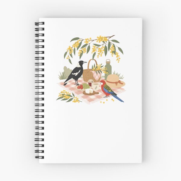 Item preview, Australian Spring Picnic Magpie and Rosella Birds with Wattle Flowers designed and sold by Yellowriversss.