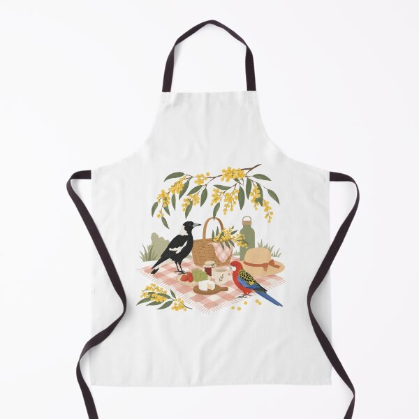 Item preview, Australian Spring Picnic Magpie and Rosella Birds with Wattle Flowers designed and sold by Yellowriversss.