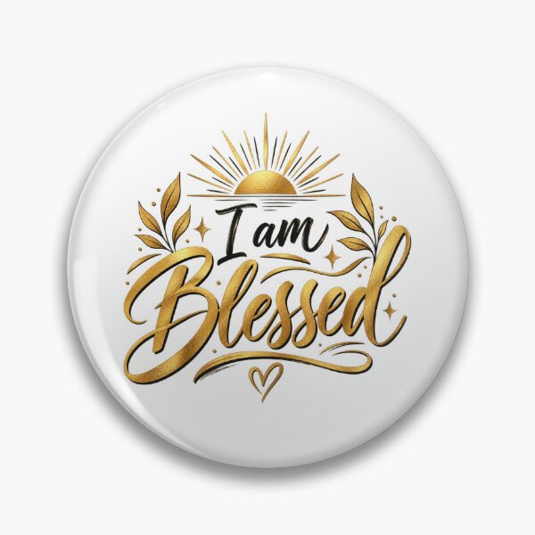 Item preview, I Am Blessed Gold Typography Sunrise Design designed and sold by CreativeKrish07.