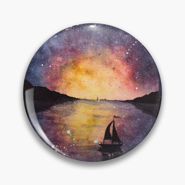 Item preview, Beyond the Map, Starry Sailboat Watercolour designed and sold by ArithraStudio.