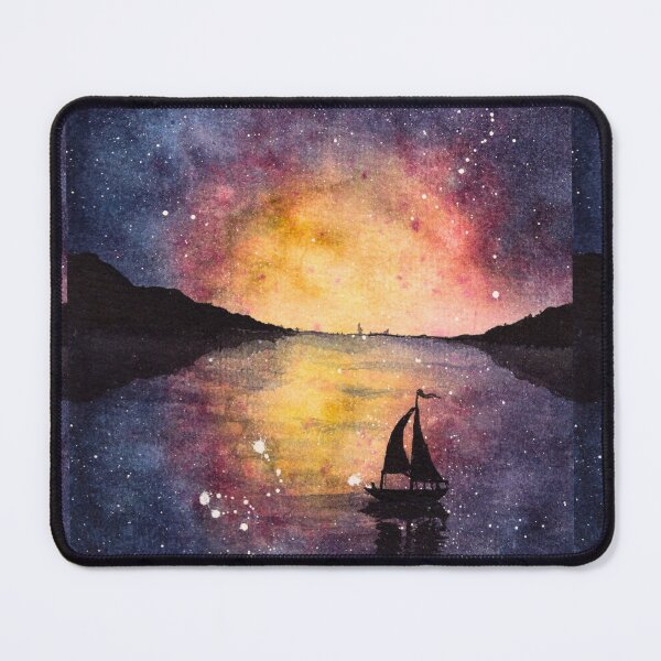 Item preview, Beyond the Map, Starry Sailboat Watercolour designed and sold by ArithraStudio.