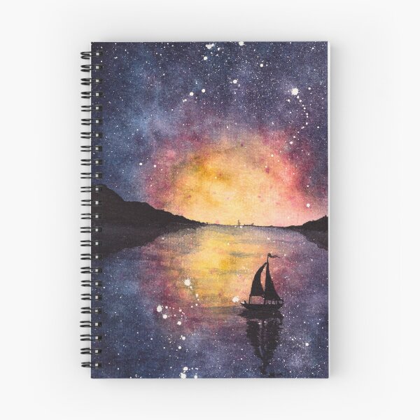 Item preview, Beyond the Map, Starry Sailboat Watercolour designed and sold by ArithraStudio.