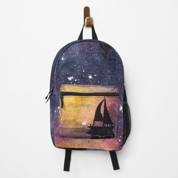 Item preview, Beyond the Map, Starry Sailboat Watercolour designed and sold by ArithraStudio.