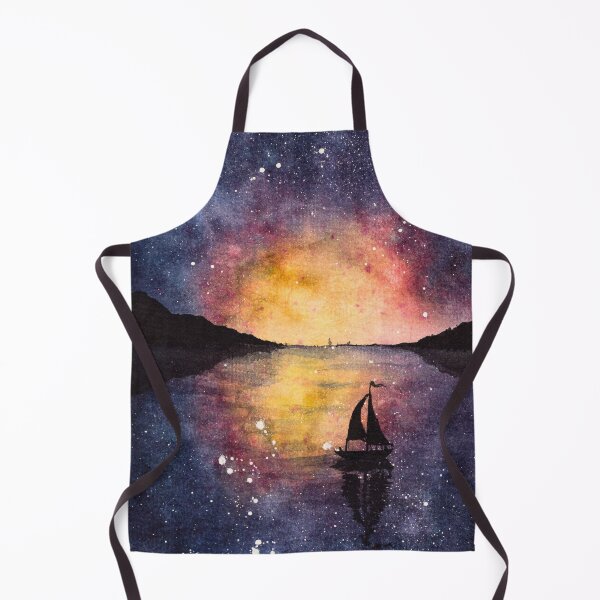 Item preview, Beyond the Map, Starry Sailboat Watercolour designed and sold by ArithraStudio.