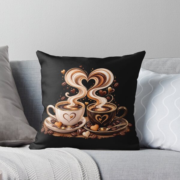 Item preview, Coffee for Two | Romantic Coffee Cups with Heart Steam designed and sold by CalmMandala.