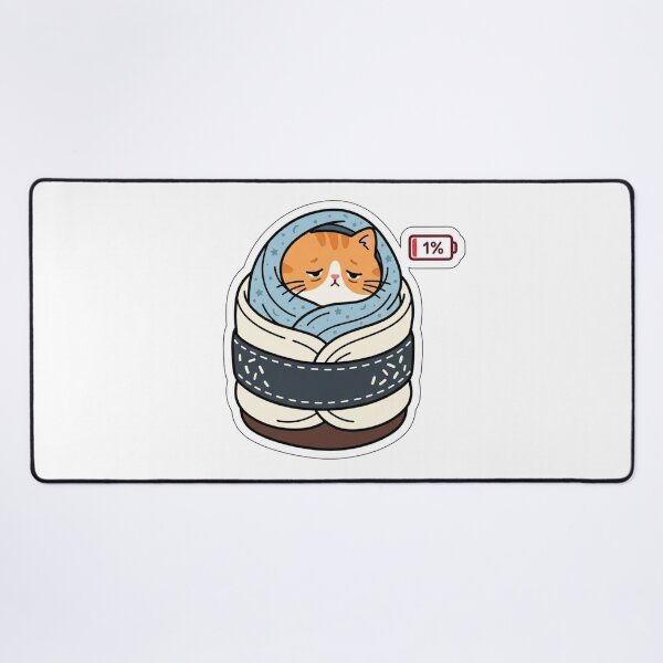 Item preview, Social Battery 1% Cat Sushi Roll Sticker, Funny Introvert & Bed Rotting Kitty Decal designed and sold by KreatoLab.