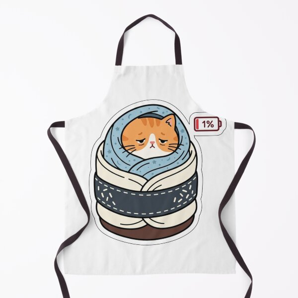 Item preview, Social Battery 1% Cat Sushi Roll Sticker, Funny Introvert & Bed Rotting Kitty Decal designed and sold by KreatoLab.