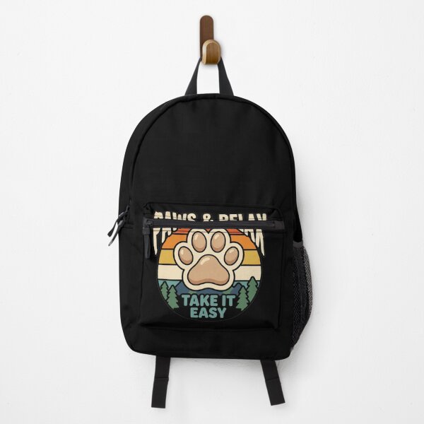 Item preview, chill paws dog take it easy retro mountain art designed and sold by ArtDesignTp.