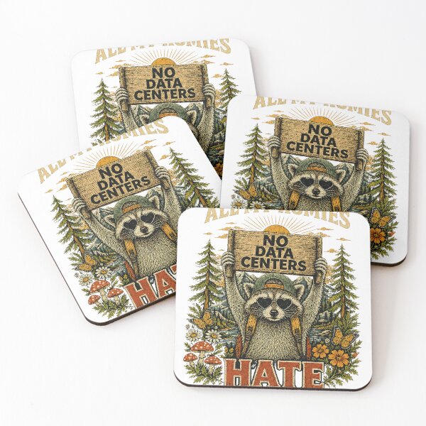 Item preview, All My Homies Hate Data Centers Raccoon Vintage Meme designed and sold by Unique personality⭐⭐⭐⭐⭐.